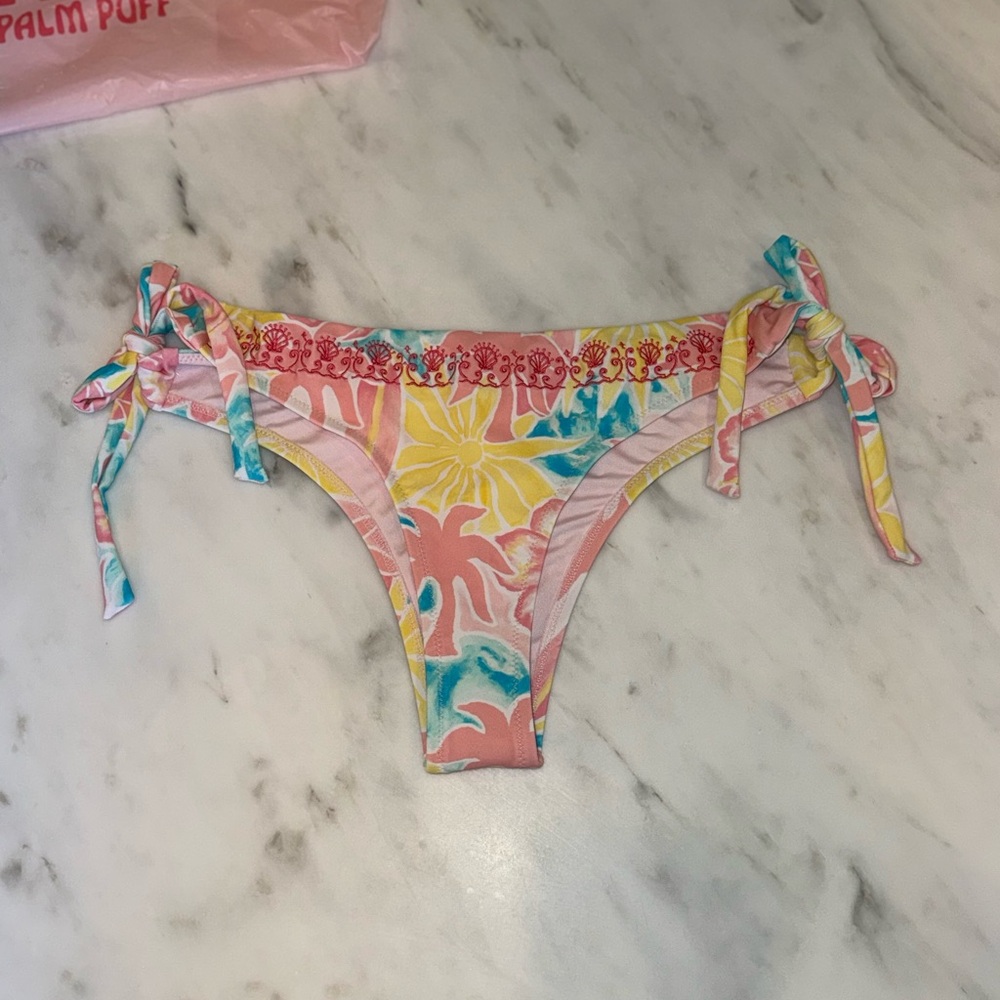 NWT PINK PALM PUFF Lila bikini bottom in Sherbet Swirl Medium - Picture 3 of 7